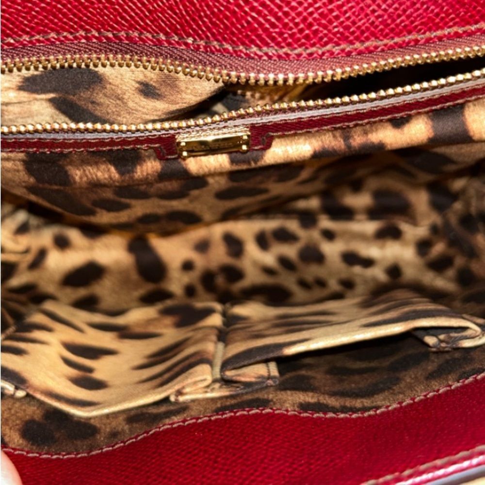 Authentic Dolce & Gabbana Sicily Burgundy Leather Tote - Picture 10 of 16